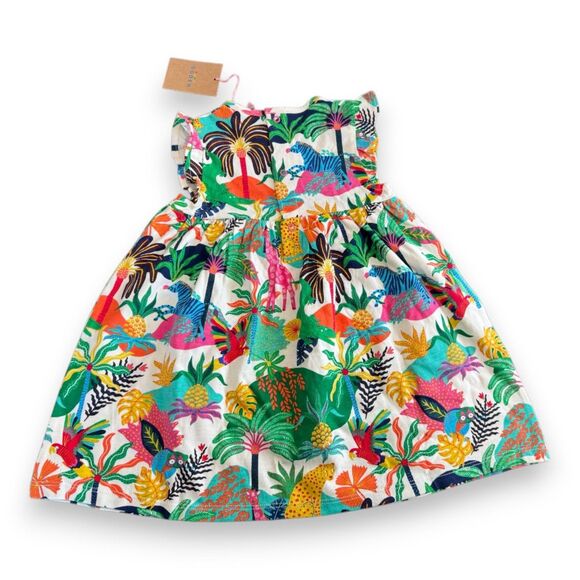 Mini Boden Jungle Frill Sleeve Dress 18-24 Months NWT - Picture 2 of 3